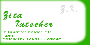 zita kutscher business card